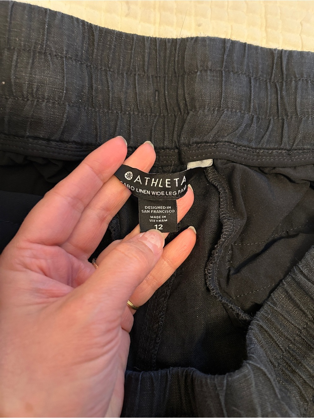 Athleta Cabo Wide Leg Linen Pants in Black - Picture 5 of 8